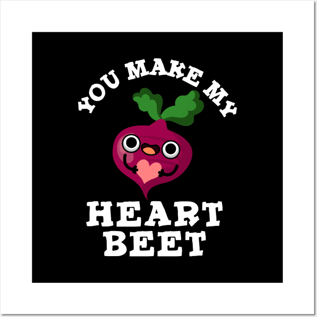 You Make My Heart Beet Cute Veggie Pun Wall Art by punnybone